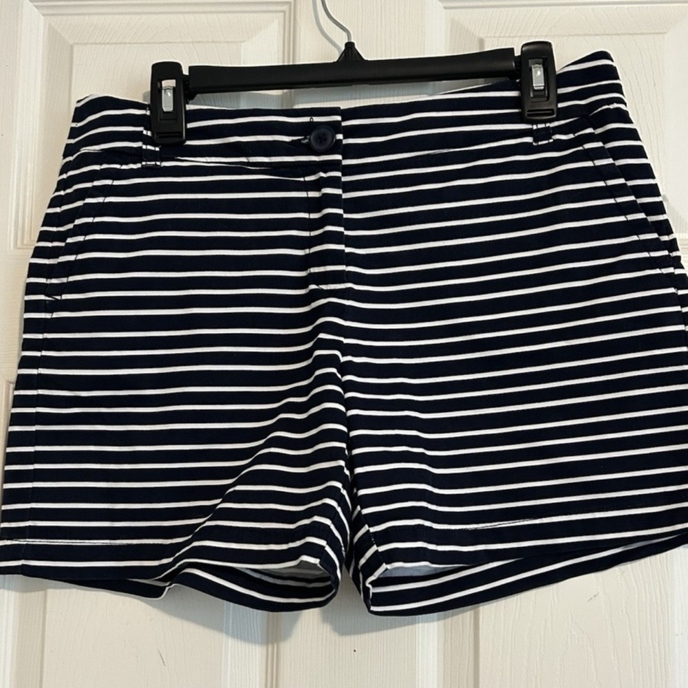 Crown & Ivy Women's Striped Navy Shorts